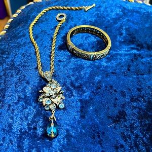 Heidi Daus collectable rope chain 18” with decorative pendant and cuff